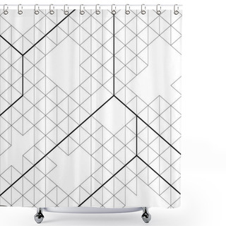 Personality  Abstract Hexagon Outlines Black Color Of Modern Pattern Decorati Shower Curtains