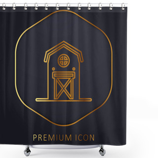 Personality  Barn Golden Line Premium Logo Or Icon Shower Curtains