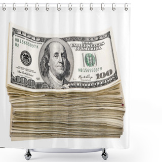 Personality  Isolated 100 US Dollar Bills Stack Shower Curtains