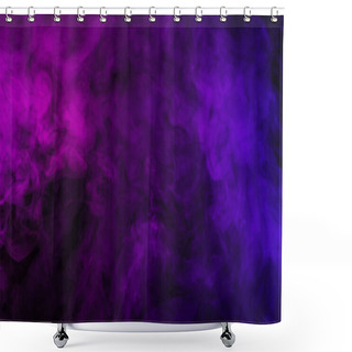 Personality  Violet And Pink Smoke On Abstract Black Background Shower Curtains