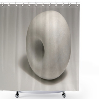 Personality  White Marble Stone Sculpture Shower Curtains