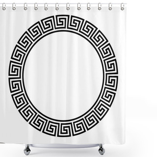 Personality  Greek Key Round Frame. Typical Egyptian, Assyrian And Greek Motives Circle Border. Shower Curtains