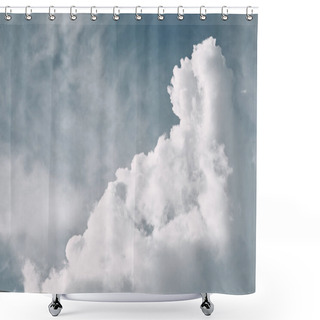 Personality  Full Frame Image Of Cloudy Sky Background Shower Curtains