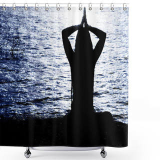 Personality  Praying By The River Shower Curtains
