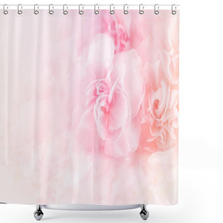 Personality  Pink Carnation Flowers Bouquet On Light Pink Background. Soft Filter. Shower Curtains