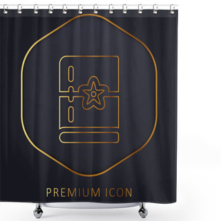Personality  Book Golden Line Premium Logo Or Icon Shower Curtains