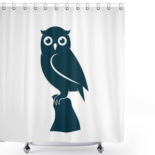 Personality  Vector Image Of An Owl On White Background Shower Curtains