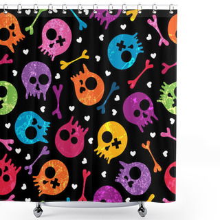 Personality  Skulls Seamless Pattern Shower Curtains