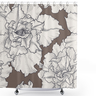 Personality  Hand Drawn Vintage Seamless Floral Pattern Shower Curtains