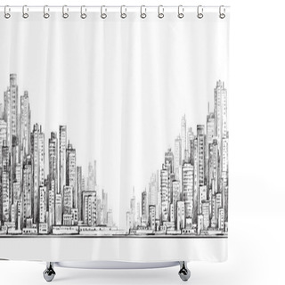 Personality  City Hand Drawn, Vector Illustration Shower Curtains