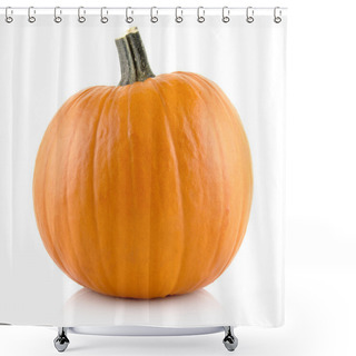 Personality  Closeup Shot Of Orange Pumpkin Isolated On White Shower Curtains