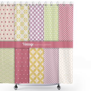 Personality  Seamless Patterns Vintage Style Shower Curtains