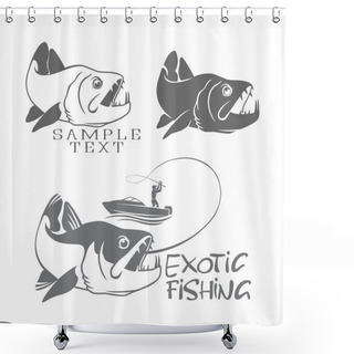Personality  Exotic Fishing Concept Shower Curtains