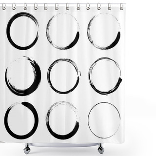 Personality  Grunge Circle Brush Shower Curtains