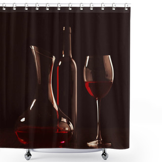 Personality  Decanter With Wine And Bottle Shower Curtains