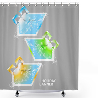 Personality  Bright Multicolored Glowing Banners. Shower Curtains