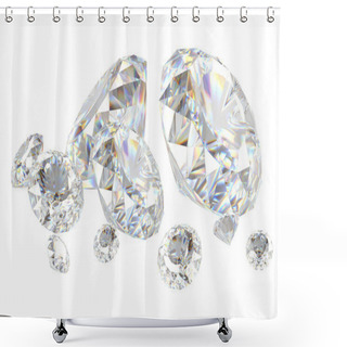 Personality  3d Diamonds On White Shower Curtains