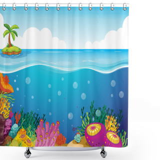Personality  Palm Tree And Coral Shower Curtains