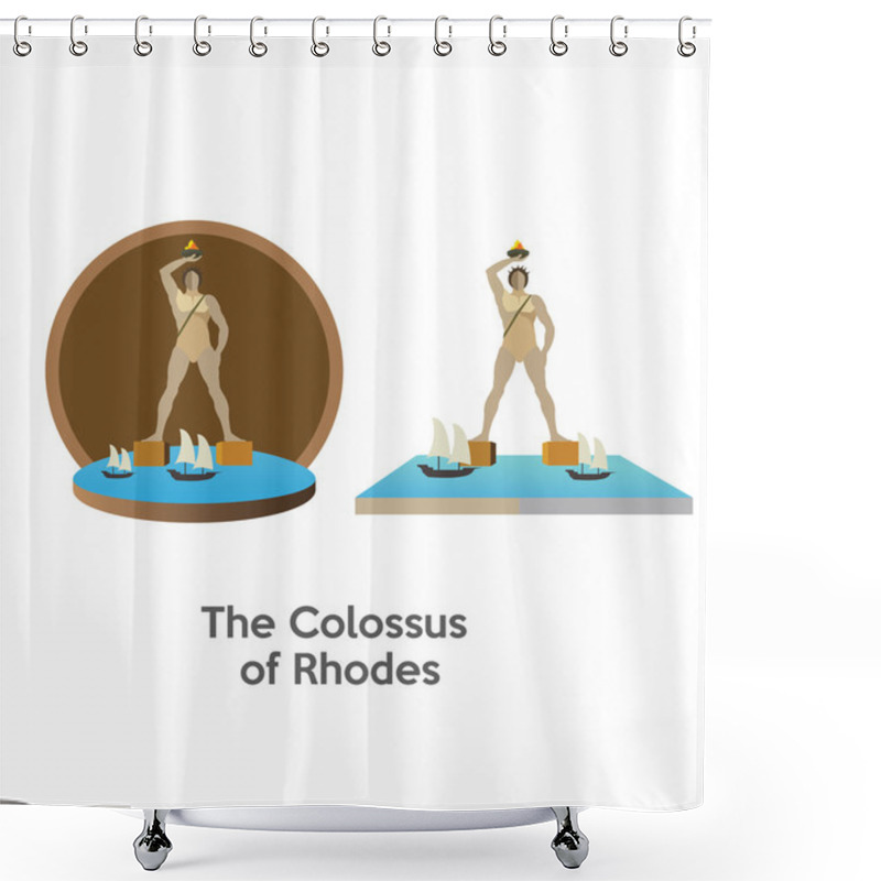 Personality  Colossus Of Rhodes World Wonder Shower Curtains