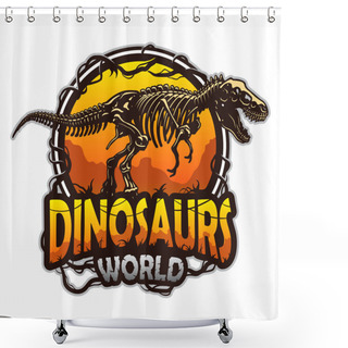 Personality  Dinosaurs World Emblem Shower Curtains