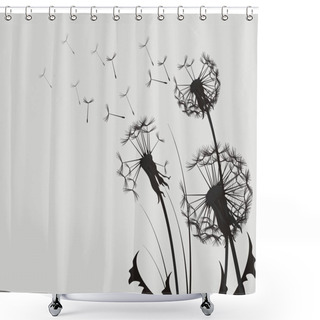 Personality  Dandelion Silhouette Shower Curtains