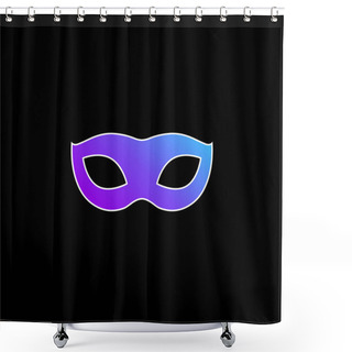 Personality  Black Carnival Mask Shape Blue Gradient Vector Icon Shower Curtains