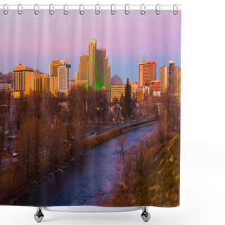 Personality  Reno City At Sunset Shower Curtains
