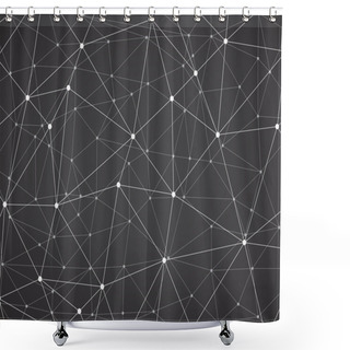 Personality  Polygonal Background, Geometric Pattern, Grey Color Shower Curtains