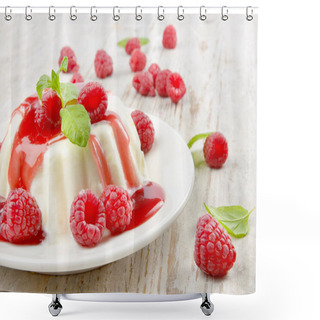 Personality  Delicious Dessert With Fresh Berries And Mint Shower Curtains