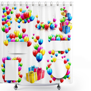 Personality  Big Vector Birthday Set Shower Curtains