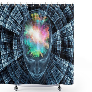 Personality  Illusion Of Digital Identity Shower Curtains