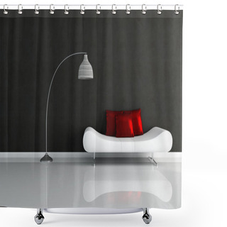 Personality  Black And White Minimalist Lounge Shower Curtains