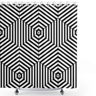 Personality  Black And White  Abstract Geometric    Pattern. Shower Curtains