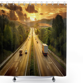 Personality  Sunset Road Shower Curtains
