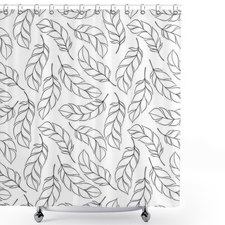 Personality  Vector Hand Drawn Seamless Patterns With Feathers Shower Curtains