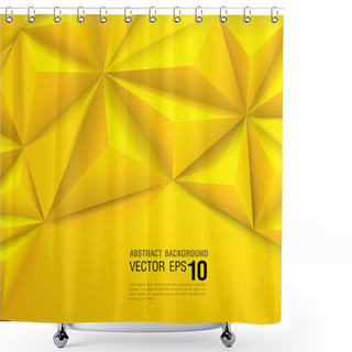Personality  Yellow Polygons Geometric Texture Shower Curtains