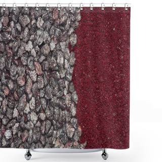 Personality  Background Texture Of Dried And Crushed Cochineal Insects, Used To Make Scarlet Colored Dye. Shower Curtains