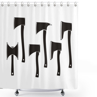 Personality  Axe Silhouette - Axe Icons Shower Curtains