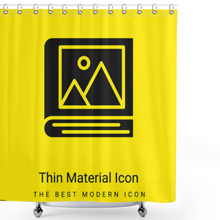 Personality  Album Minimal Bright Yellow Material Icon Shower Curtains
