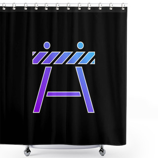 Personality  Barricade Blue Gradient Vector Icon Shower Curtains