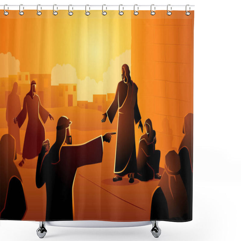 Personality  Jesus Forgives Adulterous Woman Shower Curtains
