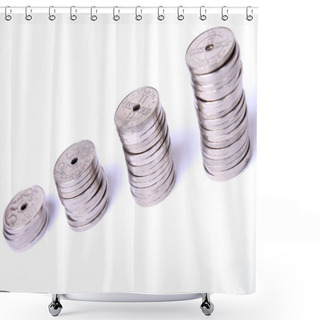 Personality  Stacks Of Coins Shower Curtains