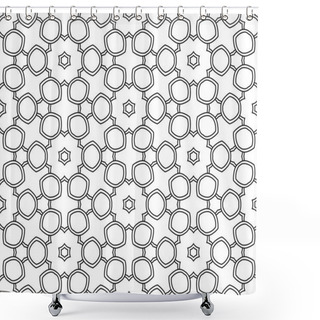 Personality  Abstract Thin Line Seamless Pattern. Linear Ornamental Geometric Background. Wrapping Paper. Vector Illustration.             Shower Curtains