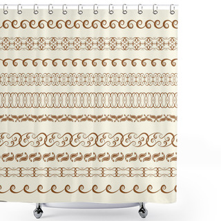 Personality  Set Of Seamless Vintage Borders. Shower Curtains