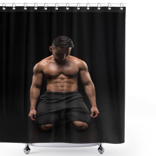 Personality  Shirtless Muscular Asian Man Shower Curtains