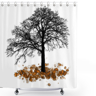 Personality  Maple Tree, Autumn Leaf Fall Shower Curtains
