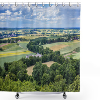 Personality  Patchwork Landscape In Poland Shower Curtains
