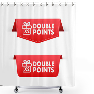 Personality  Flat Icon With Red Double Points For Promotion Design. Vector Illustration Design. Shower Curtains