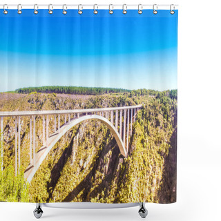Personality  Bloukrans Bunjee Jumping Bridge Is An Arch Bridge Located Near Nature's Valley And Knysna In Garden Route In Western Cape Africa Shower Curtains
