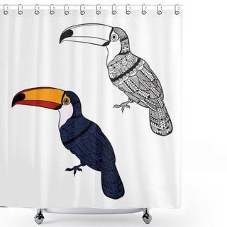 Personality  Set Of Toucan Birds Shower Curtains